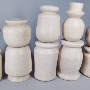 Öt fababa, levehető fejjel - talán így könnyebb festeni - egyesével vagy csoportban is... - kellékek & szerszámok - hobby fa alapanyag - egyéb fatermék - Meska.hu