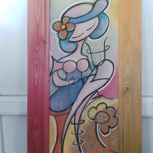 Vibók Ildi: Teázás, csak úgy...(pasztell - kartonon), Művészet, Festmény, Pasztell, Festészet, Famegmunkálás, MESKA