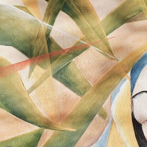 Vibók Ildi: Papagáj, fény, lombok...(akril - rétegelt lemezen) - művészet - festmény - akril - Meska.hu