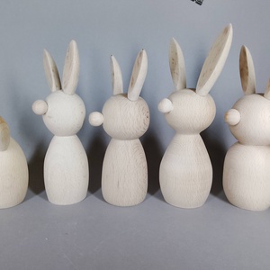 Öt bükkfa nyuszó, egyedileg esztergáltak- egyesével vagy csoportban is... - kellékek & szerszámok - hobby fa alapanyag - egyéb fatermék - Meska.hu