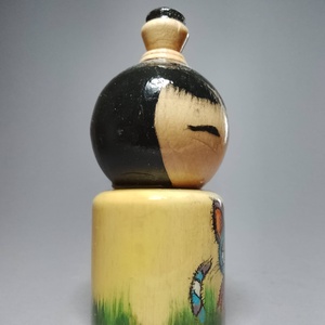 Kézzel készített egyedi Kokeshi - a kóbormacskás mintával - művészet - más gyűjtemények - Meska.hu