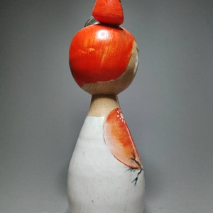 Kézzel készített egyedi Kokeshi macska - aaranyhalas mintával - művészet - más gyűjtemények - Meska.hu