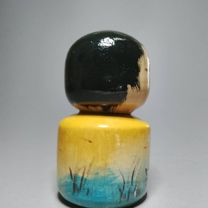 Kézzel készített egyedi Kokeshi - tájkép mintával - művészet - más gyűjtemények - Meska.hu