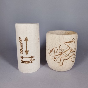 Kézzel készített bükkfa pohárka - akár asztali ceruza-toll tartó - mantis mintával, Kellékek & szerszámok, Hobby fa alapanyag, Doboz, Baba-és bábkészítés, Famegmunkálás, MESKA