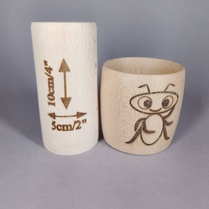 Kézzel készített bükkfa pohárkák - akár asztali ceruza-toll tartó - hangya mintával - kellékek & szerszámok - hobby fa alapanyag - doboz - Meska.hu