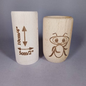 Kézzel készített bükkfa pohárkák - akár asztali ceruza-toll tartó - hangya mintával - kellékek & szerszámok - hobby fa alapanyag - doboz - Meska.hu