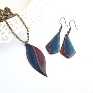 Tűzzománc - rekeszzománc ékszer szett - ékszer - ékszerszett - Meska.hu