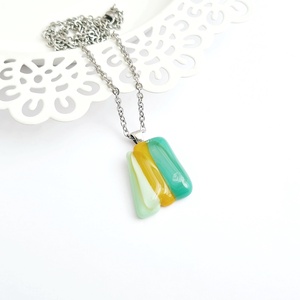 Üveg nyaklánc pasztell színekkel - Meska.hu