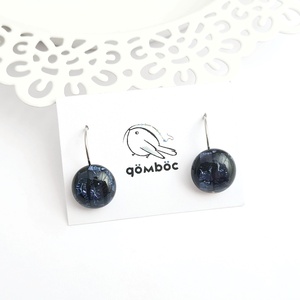 Kékes-lilás Dichroic üveg kapcsos fülbevaló - ékszer - fülbevaló - lógó fülbevaló - Meska.hu