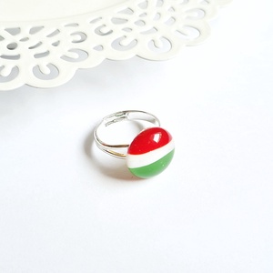 Üveg magyar zászló gyűrű - Meska.hu