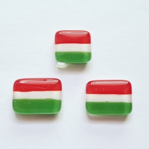 Üveg kokárda - magyar zászló kitűző - 3db - Meska.hu