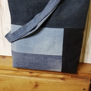 Újrahasznosított farmer, bevásárló szatyorként - táska & tok - bevásárlás & shopper táska - shopper, textiltáska, szatyor - Meska.hu