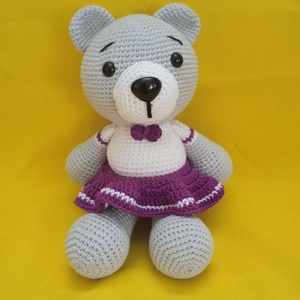 Amigurumi Lilaruhás macilány - Meska.hu