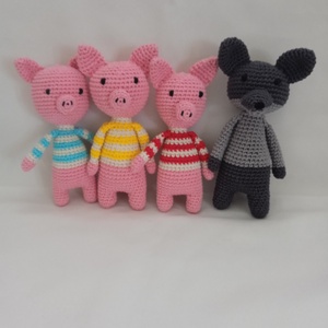Amigurumi Három kismalac és a farkas - Meska.hu