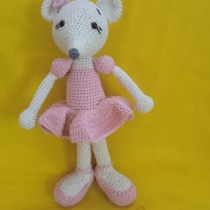 Amigurumi Egérlány - játék & sport - plüssállat & játékfigura - egér - Meska.hu