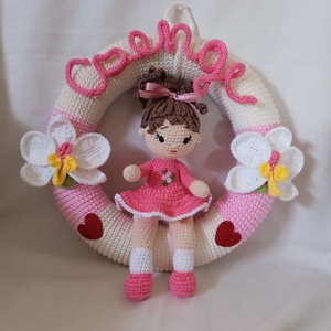 Babaváró ajtódísz - baba - mama - babaszoba dekoráció - babanév dekoráció - Meska.hu