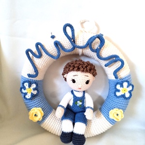 Babaváró ajtódísz - baba - mama - babaszoba dekoráció - babanév dekoráció - Meska.hu