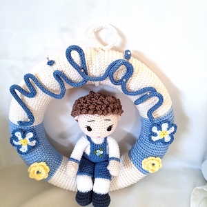 Babaváró ajtódísz - baba - mama - babaszoba dekoráció - babanév dekoráció - Meska.hu