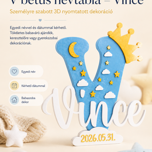 Kis Király � személyre szabott 3D névtábla gyerekszobába, Baba - mama, Babaszoba dekoráció, Baba névtábla, Mindenmás, Fotó, grafika, rajz, illusztráció, MESKA