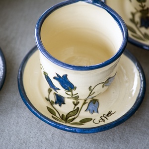 Kávéskészlet harangvirágos - otthon & életmód - konyhafelszerelés, tálalás - tálalás - teás- és kávés pohár, készlet - Meska.hu