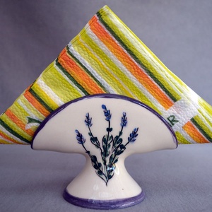 Levendulás szalvétatartó, Otthon & Életmód, Konyhafelszerelés, tálalás, Tálalás, Szalvétatartó, szalvétagyűrű, Kerámia, MESKA