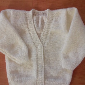 Kötött fehér alkalmi kisfiú kardigán -  - Meska.hu
