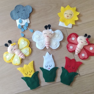 Három pillangó mese ujjbáb - játék & sport - bábok - kesztyűbáb - Meska.hu