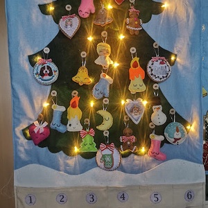 Adventi naptár delux kivitel, Karácsony, Adventi díszek, Adventi naptár, Varrás, MESKA