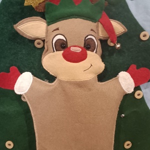 A Mikulás rénszarvasa Kesztyű báb - Meska.hu