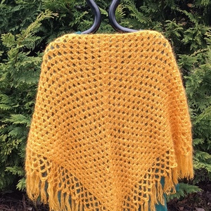 Sárga pelerin, poncsó - esküvő - kiegészítők - bolero és válltakaró - Meska.hu