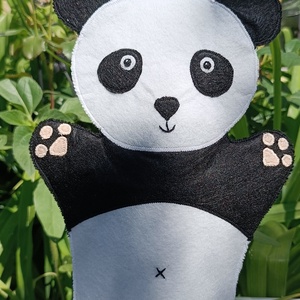 Panda kesztyűbáb - Meska.hu