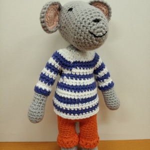 Rumini, a horgolt hajósinas kisegér - játék & sport - plüssállat & játékfigura - egér - Meska.hu