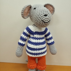 Rumini, a horgolt hajósinas kisegér - játék & sport - plüssállat & játékfigura - egér - Meska.hu