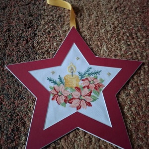 Csillag: Keresztszemes karácsonyi dísz - Meska.hu