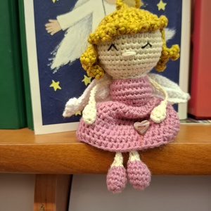 Horgolt karácsonyi angyal  - karácsony - karácsonyi lakásdekoráció - karácsonyfadíszek - Meska.hu