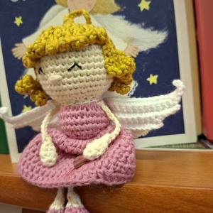 Horgolt karácsonyi angyal  - karácsony - karácsonyi lakásdekoráció - karácsonyfadíszek - Meska.hu