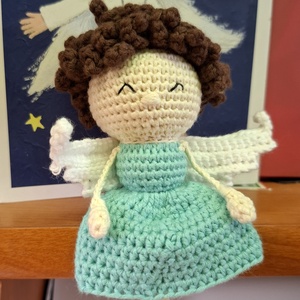 Horgolt karácsonyi angyal  - karácsony - karácsonyi lakásdekoráció - karácsonyfadíszek - Meska.hu