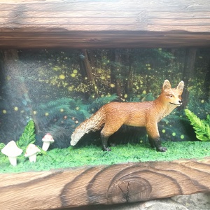 Rókás falikép, shadowbox, roombox - otthon & életmód - dekoráció - kép & falikép - 3d képek - Meska.hu