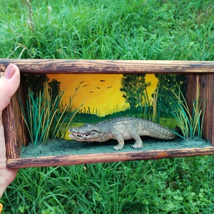 Krokodilos shadowbox, roombox  - Meska.hu