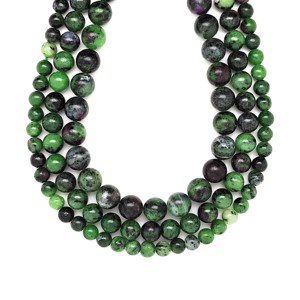 Rubin zoizit golyó A 8-9mm  ékszerkészítő alapanyag (füzér), Kellékek & szerszámok, Ásvány alapanyag, Ásványfüzér, , MESKA