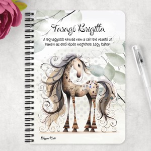Személyre szabható - Szép szemű furi lovas mintás A6-os füzet - otthon & életmód - papír, írószer - jegyzetfüzet & napló - Meska.hu