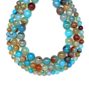 Achát hőkezelt szin világos kék barna golyó 10mm  ékszerkészítő alapanyag (füzér), Kellékek & szerszámok, Ásvány alapanyag, Ásványfüzér, , MESKA