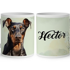 Névvel kérhető - Dobermann portré mintás bögre, Otthon & Életmód, Konyhafelszerelés, tálalás, Tálalás, Bögre & Csésze, , MESKA