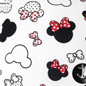 Minnie, Mickey egér fej formájú és mintás puha párna 100% ÖKO-pamutból - PIROS masnis - játék & sport - plüssállat & játékfigura - egér - Meska.hu