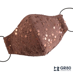 Flitteres, női maszk 3 és 4 rétegű változatban. Különleges és elegáns! Csillogó, bronz szájmaszk - Meska.hu