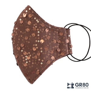 AKCIÓ! Flitteres maszk 3 és 4 rétegű változatban. Különleges és elegáns! Csillogó, bronz szájmaszk, Ruha & Divat, Maszk, Arcmaszk, Női, Varrás, MESKA