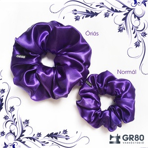 ÓRIÁS, lila szaténselyem hajgumi scrunchie - ruha & divat - hajdísz & hajcsat - hajgumi - Meska.hu