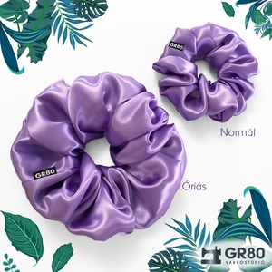 ÓRIÁS, Milka-lila szaténselyem hajgumi scrunchie - ruha & divat - hajdísz & hajcsat - hajgumi - Meska.hu