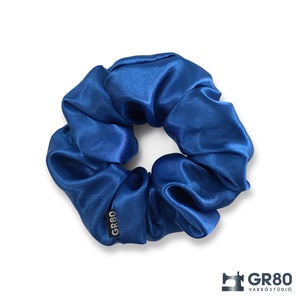 Királykék szaténselyem hajgumi scrunchie - ruha & divat - hajdísz & hajcsat - hajgumi - Meska.hu
