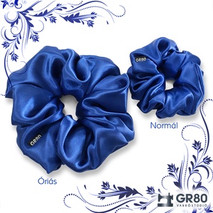 Királykék szaténselyem hajgumi scrunchie - ruha & divat - hajdísz & hajcsat - hajgumi - Meska.hu